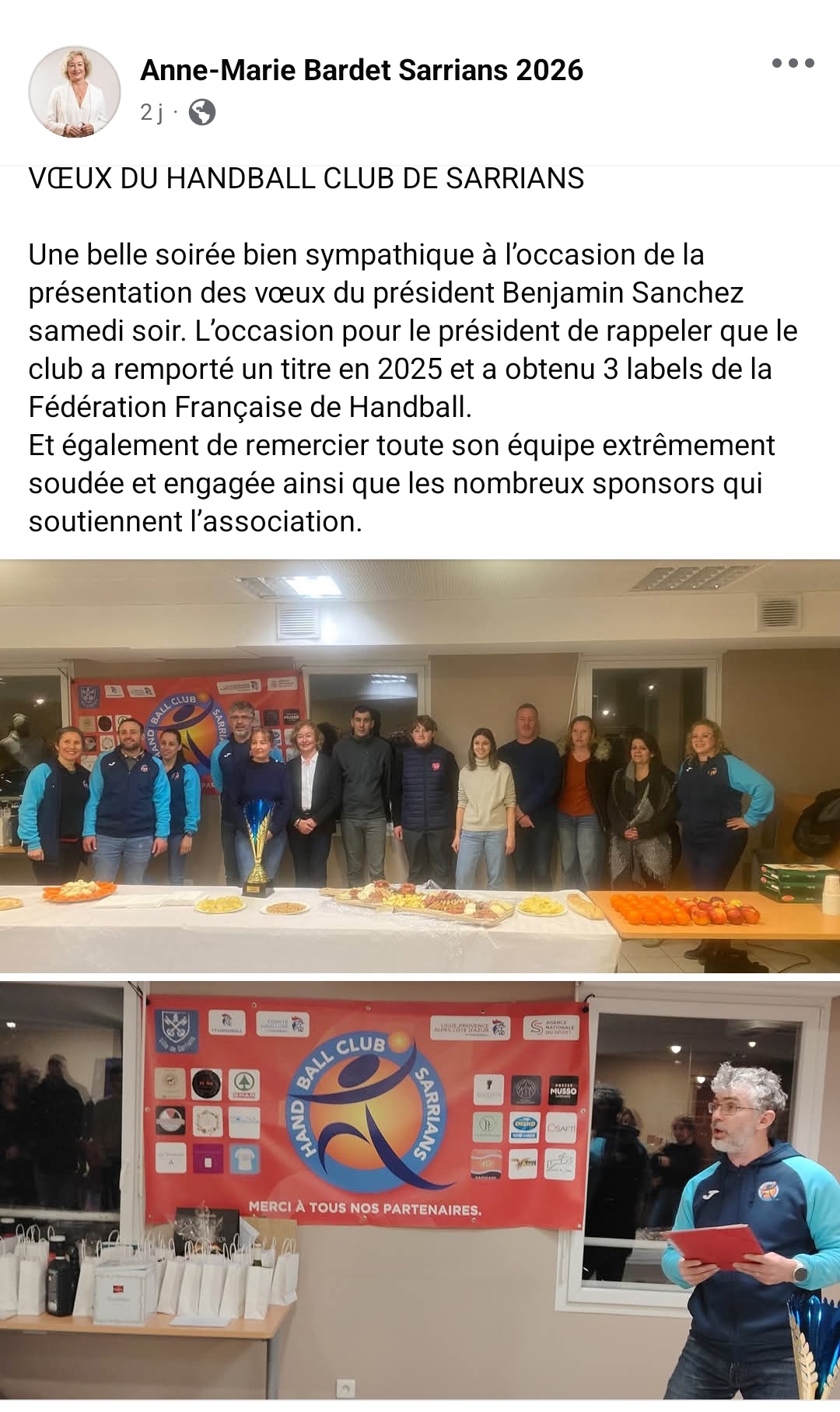 Témoignage de Mme le Maire de Sarrians